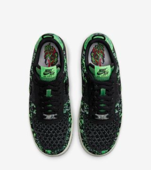 Alternative view of Giày Nike Air Force 1 Low Crater Flyknit 'Black Volt' DM0590-002