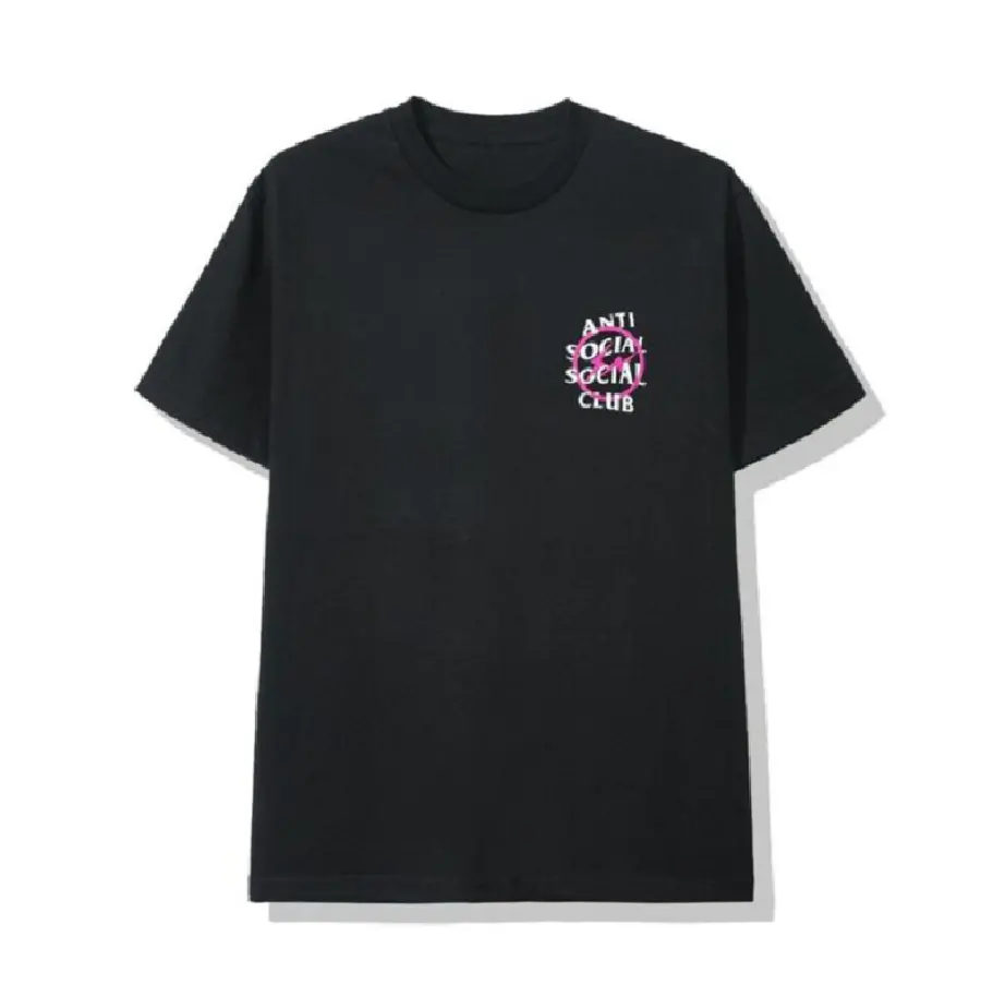 Áo Anti Social Social Club x Fragment Pink Bolt Tee Black ASSC-XFPBTBK