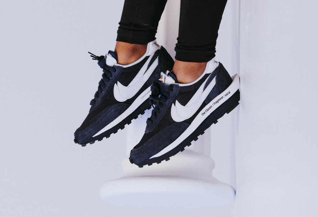 Giày Nike Fragment Design x sacai x Waffle 'Blackened Blue' DH2684-400 - Ảnh 2