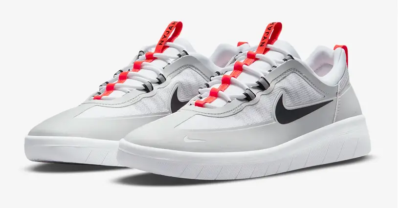 Alternative view of Giày Nike SB Nyjah Free 2 Neutral Grey Bright Crimson BV2078-007