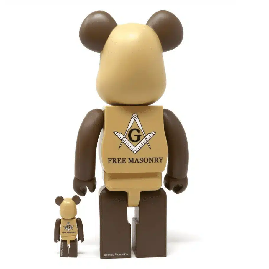 Mô Hình Bearbrick Freemasonry 100% & 400% Brown - Ảnh 4
