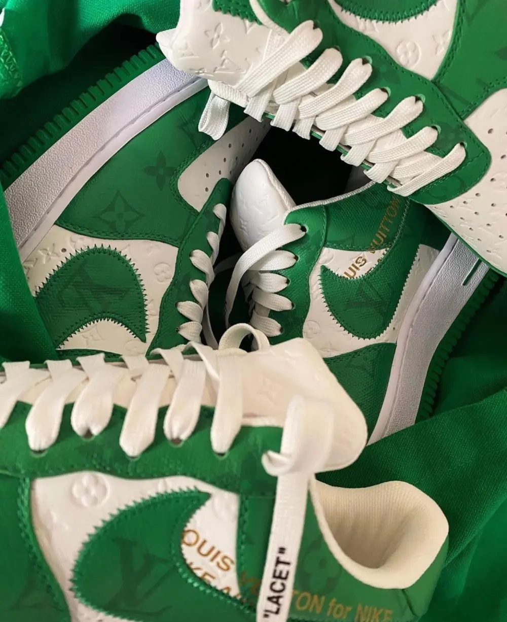Alternative view of Giày Nike Air Force 1 Low x Louis Vuitton Virgil Abloh 'White Green' CT1741-001