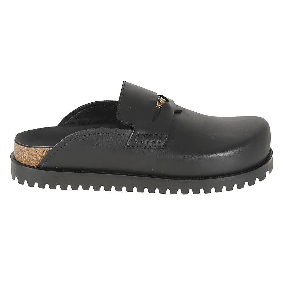 Dép Versace Leather Mules 'Black' 1010280-1A05956-1B00V
