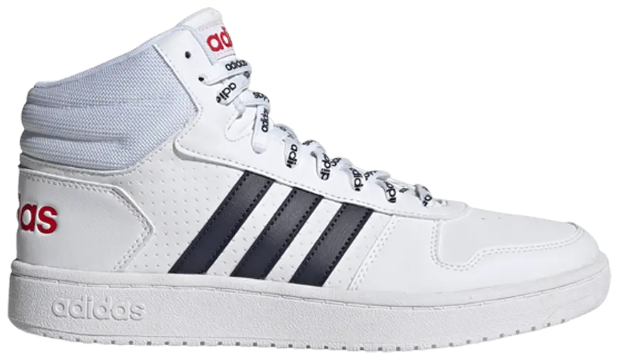 Giày Adidas Hoops 2.0 Mid 'White Legend Ink' FW4478