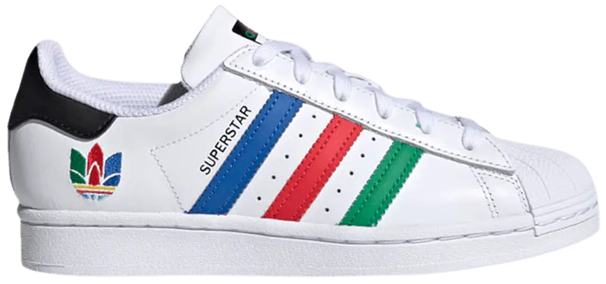 Giày Adidas Superstar J 'Colorful Stripes  Cloud White' FW5236