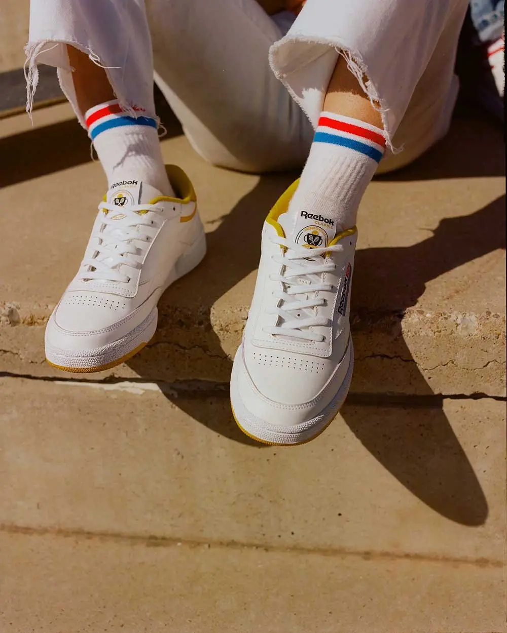 Giày Reebok Club C 85 35th Anniversary 'White Fierce Gold' FX3373 - Ảnh 3