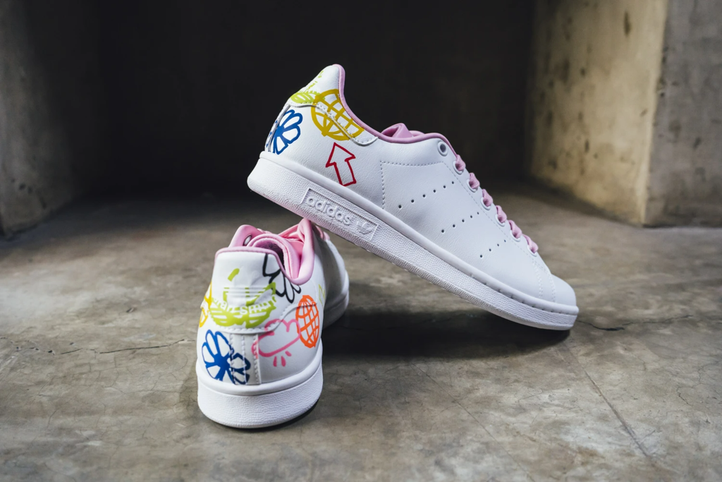 Giày Adidas Wmns Stan Smith 'Doodle White Pink' FX5680 - Ảnh 5