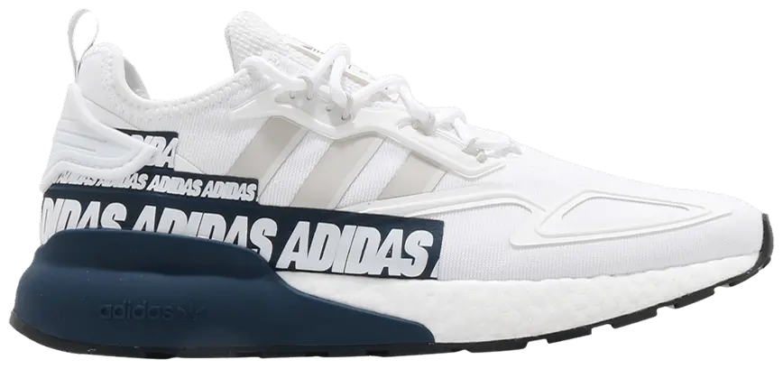 Giày Adidas ZX 2K Boost 'Bold Logo Graphic - White Navy' FX7036