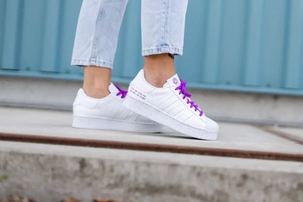 Giày Adidas Superstar Bold Clean Classics Collection White Shock Purple FY0129 - Ảnh 5