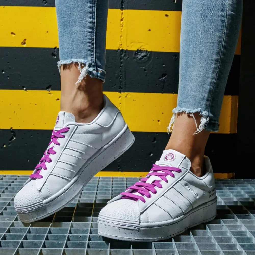 Alternative view of Giày Adidas Superstar Bold Clean Classics Collection White Shock Purple FY0129
