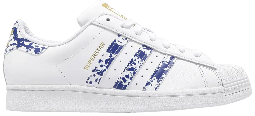 Giày Adidas Superstar 'White Blue Splatter' FY7713