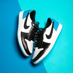Alternative view of Giày Nike Air Jordan 1 Low 'Black Dark Powder Blue' CZ0775-104