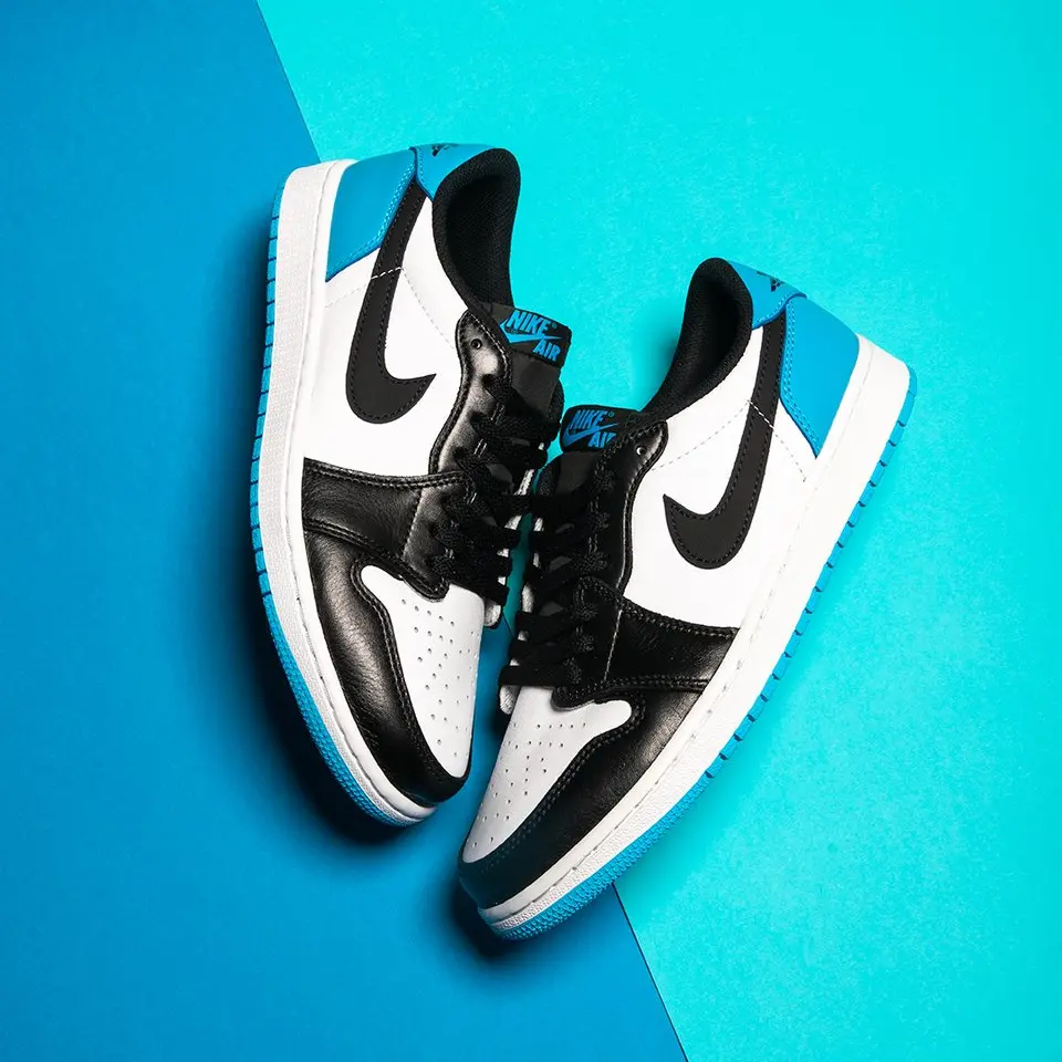 Alternative view of Giày Nike Air Jordan 1 Low 'Black Dark Powder Blue' CZ0775-104