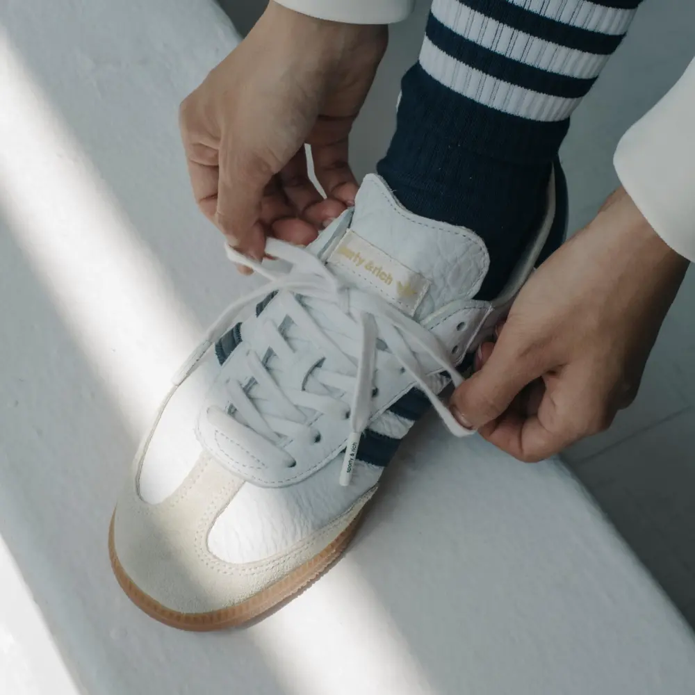 Giày Adidas Samba OG Sporty & Rich 'White Black' HP3354 - Ảnh 6
