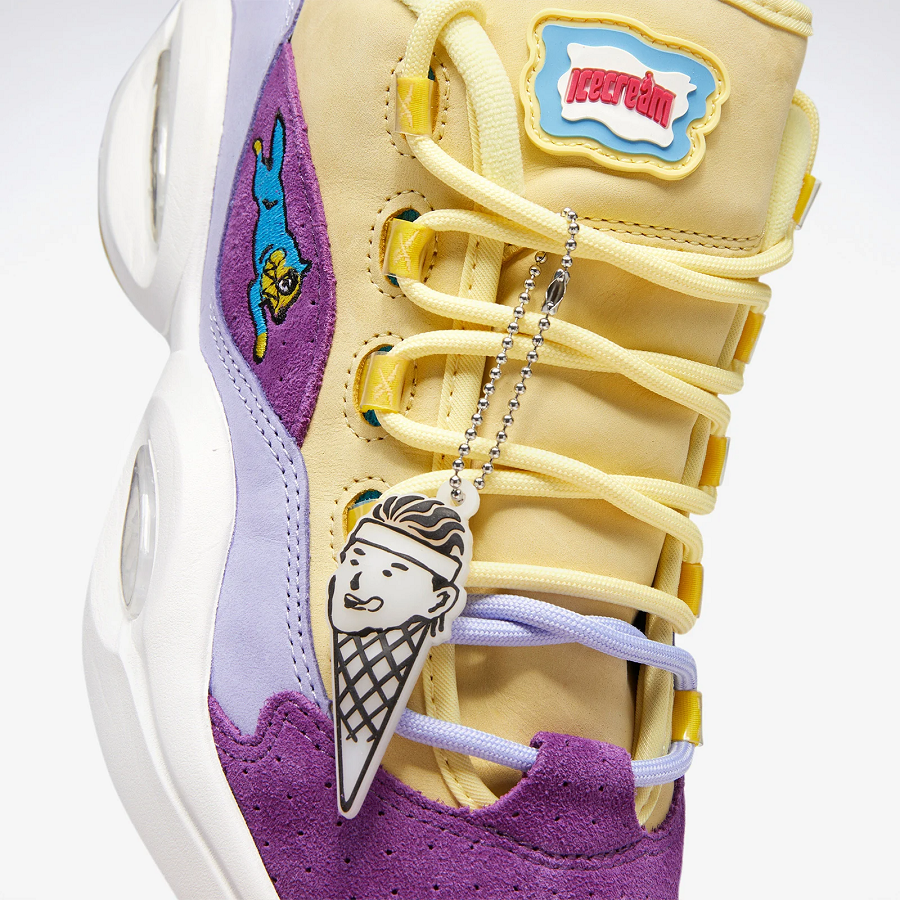 Giày Reebok BBC Ice Cream x Question Low Yellow Lilac Glow G55351 - Ảnh 4