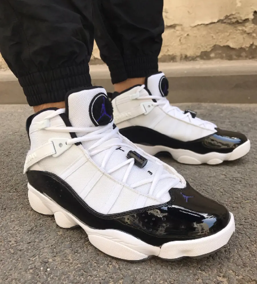 Alternative view of Giày Nike Air Jordan 6 Rings Concord 'White Black' 322992-104
