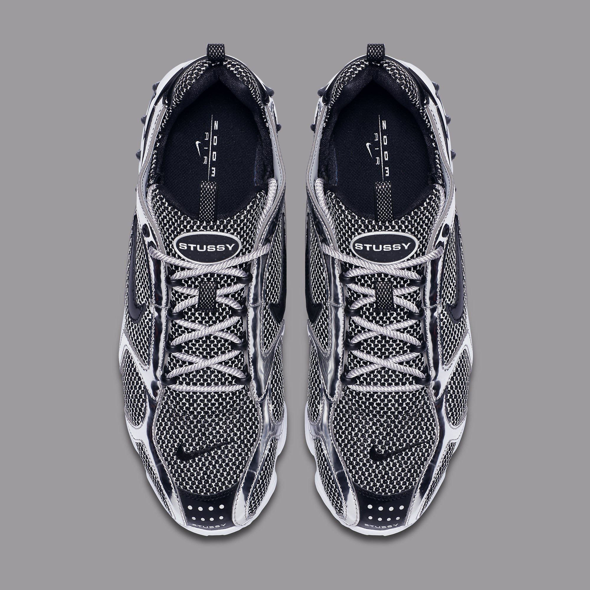 Giày Nike Air Zoom Spiridon Cage 2 Stussy Pure Platinum CU1854-001 - Ảnh 2