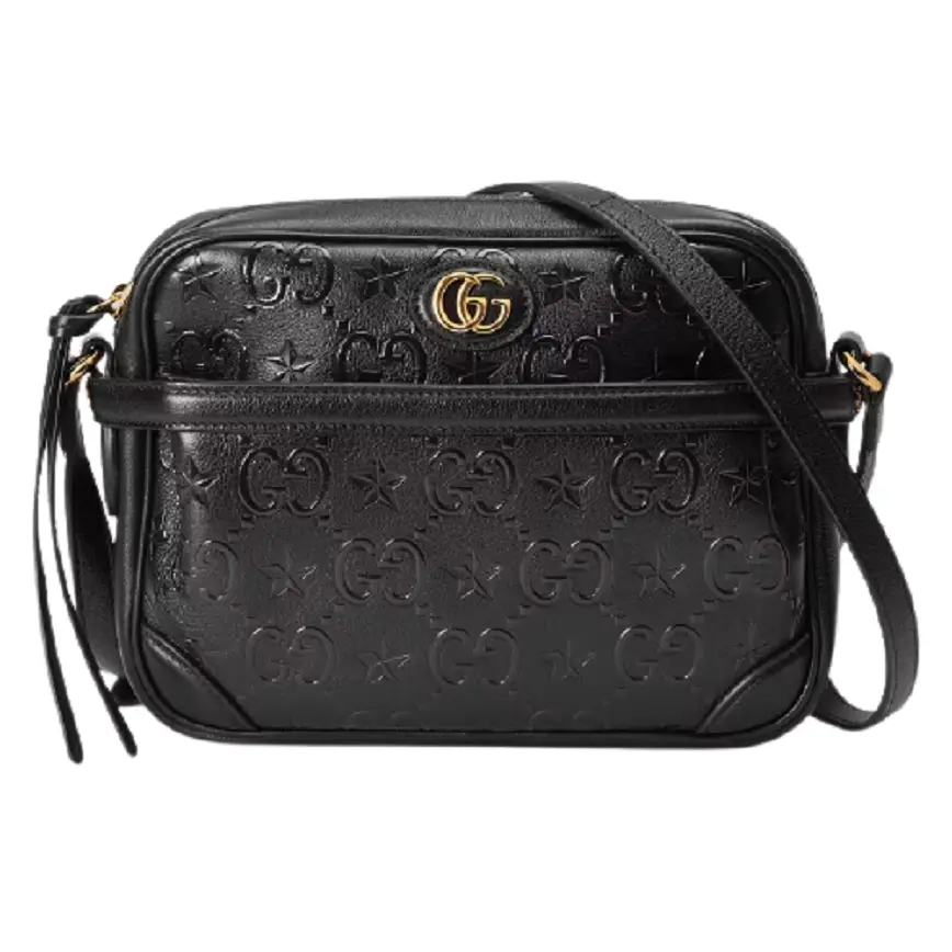 Túi Gucci Small GG Star Shoulder Black Leather 675776-UF2AG-1000