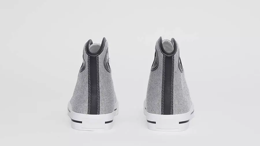 Giày Burberry Porthole Canvas High-Top Black White 80390661 - Ảnh 3