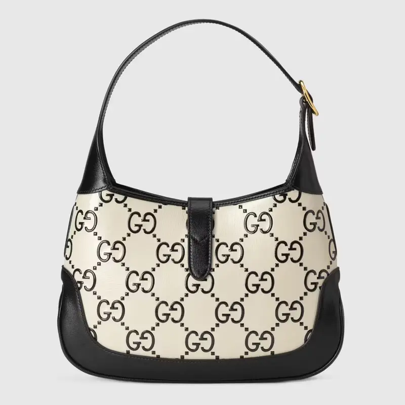 Túi Gucci Jackie 1961 Small GG Shoulder Black And White Leather 636706-UGMBG-9063 - Ảnh 3