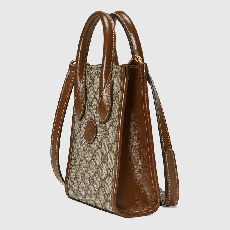 Túi Gucci Mini Tote With Interlocking G Beige And Brown Leather 671623-92TCG-8563 - Ảnh 4