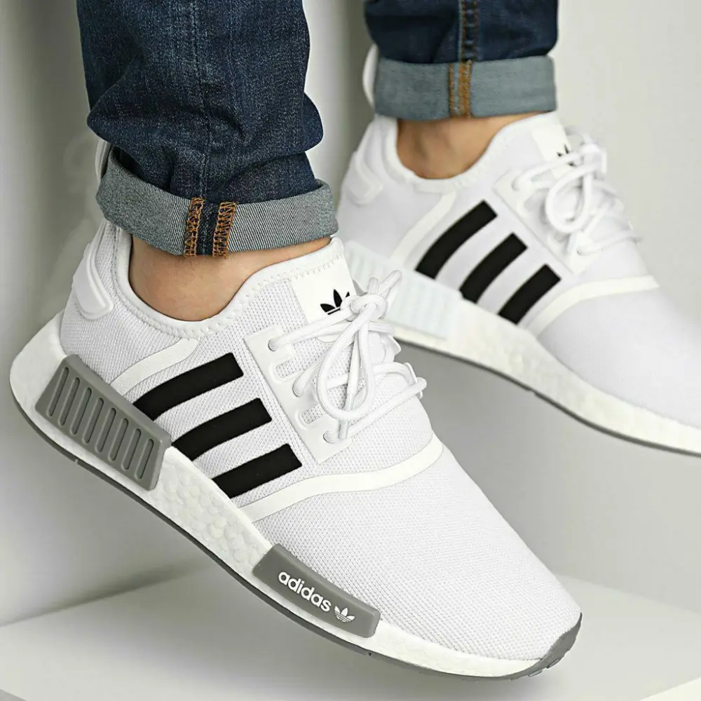 Alternative view of Giày Adidas NMD R1 Primeblue 'White Black Grey' GZ9261