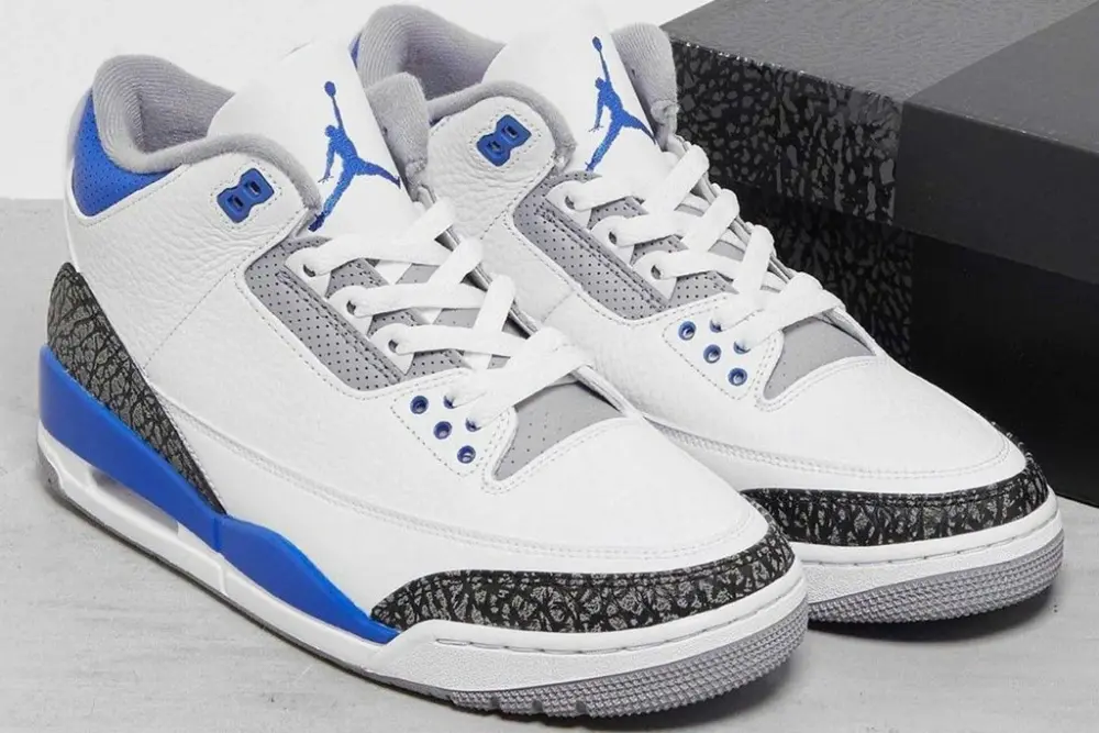 Giày Nike Air Jordan 3 Retro GS 'Racer Blue' 398614-145 - Ảnh 3