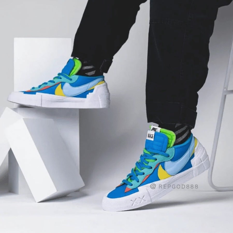 Giày Nike KAWS x sacai x Blazer Low 'Neptune Blue' DM7901-400 - Ảnh 5