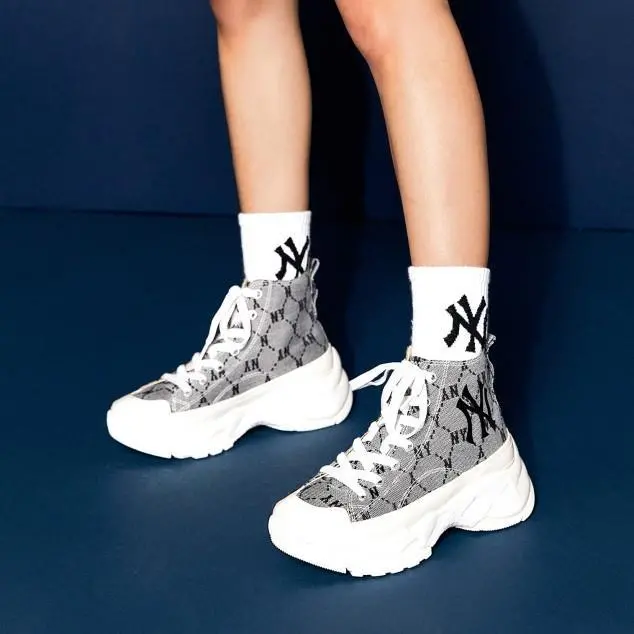Giày MLB Chunky High Mono Jaquard New York Yankees 3ASHU311N-50GRS - Ảnh 5