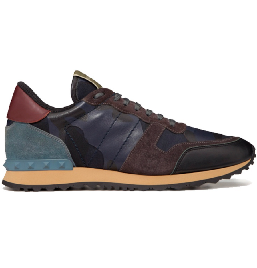 Giày Valentino Sneakers Rockrunner Camouflage Blue TY2S0723TCCM14
