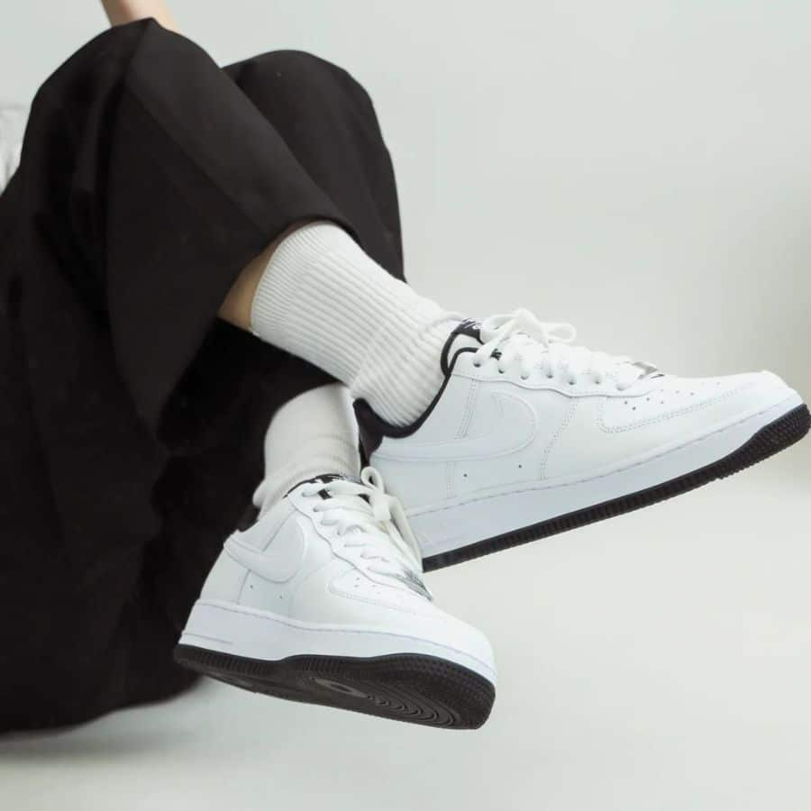 Giày Nike Air Force 1 Older Kids' Shoes 'Black White' DV1331-100 - Ảnh 8