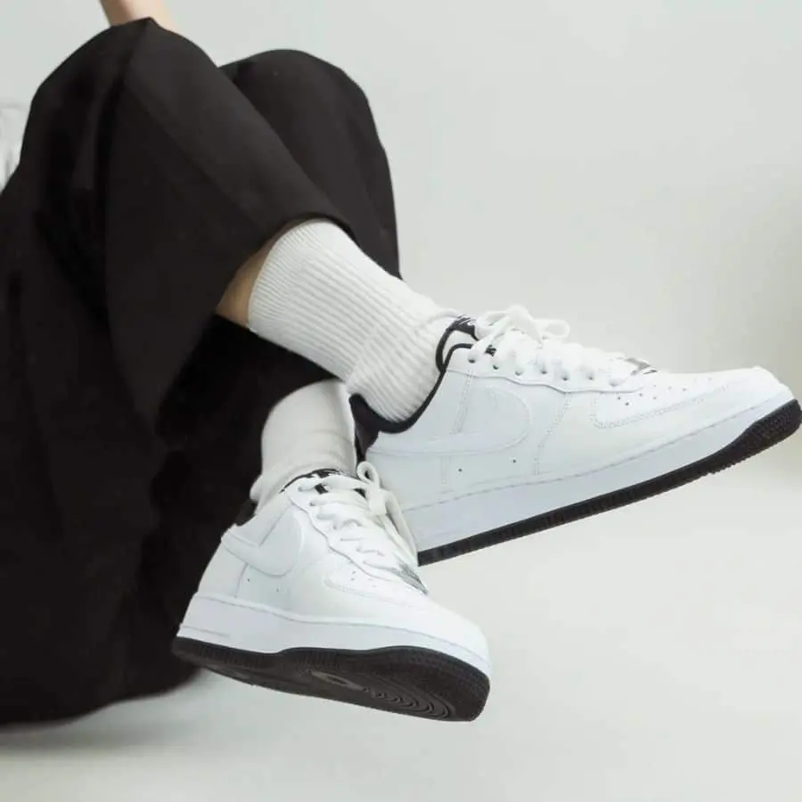 Giày Nike Air Force 1 Older Kids' Shoes 'Black White' DV1331-100 - Ảnh 8