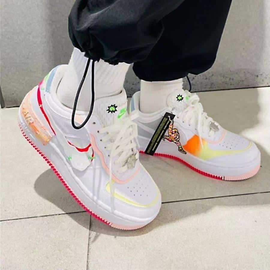 Giày Nike Air Force 1 Low Shadow 'White Pink Orange' DV1364-111 - Ảnh 3