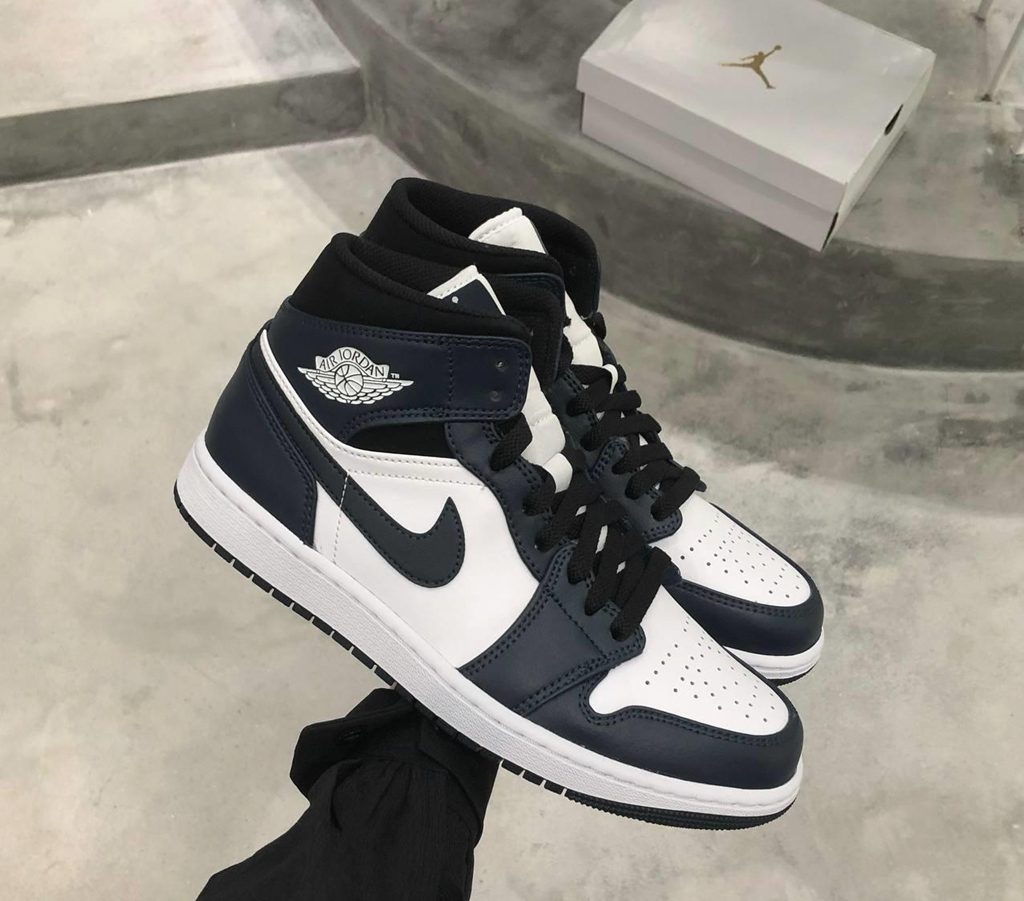 Giày Nike Air Jordan 1 Mid 'Armory Navy' 554724-411 - Ảnh 6