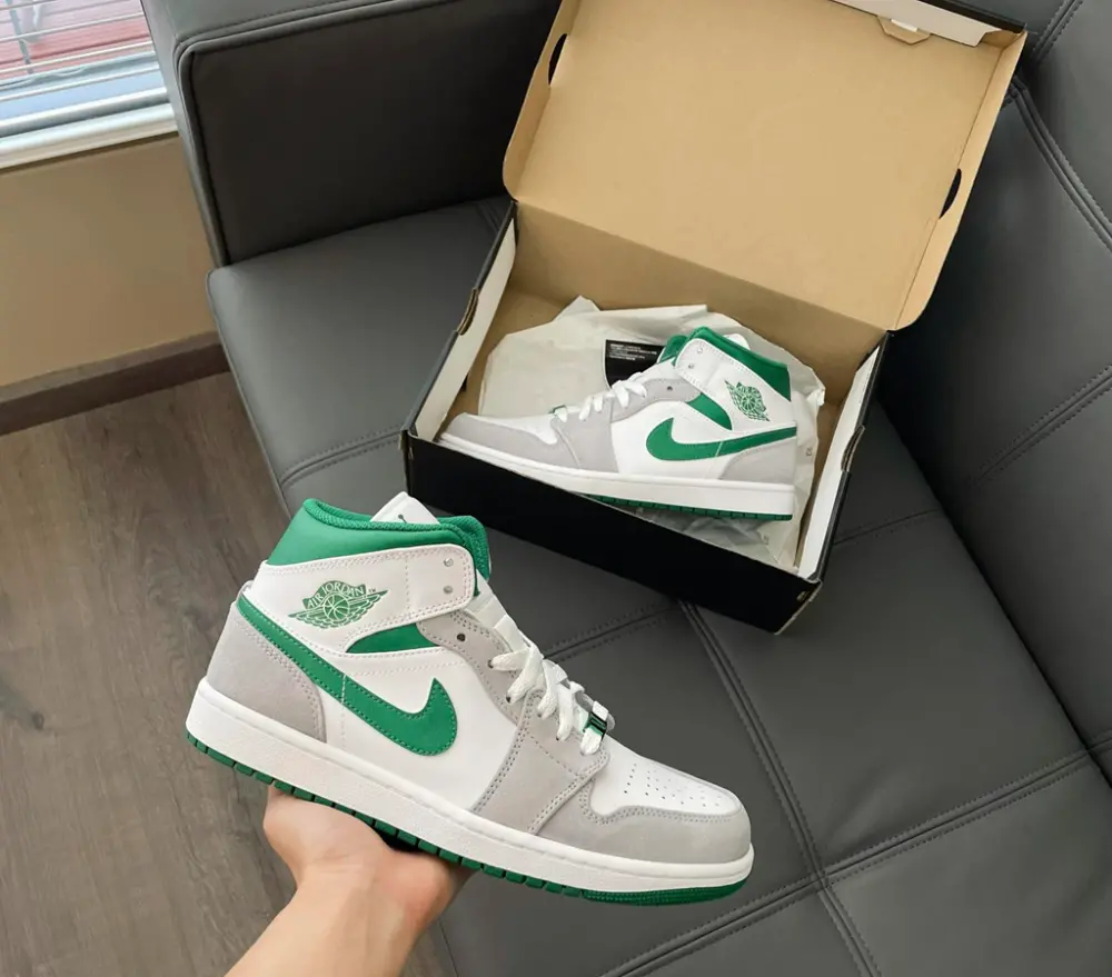 Giày Nike Air Jordan 1 Mid SE 'Grey Pine Green' DC7294-103 - Ảnh 4