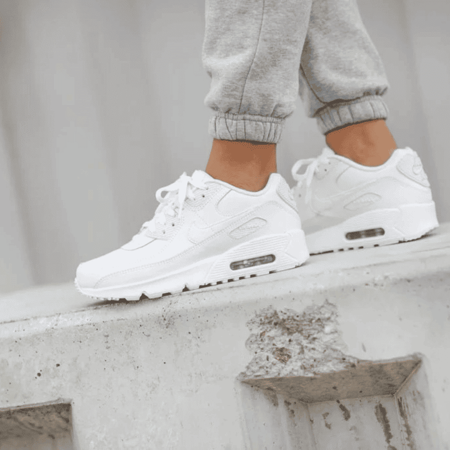 Giày Nike Air Max 90 Leather GS 'White' CD6864-100 - Ảnh 3