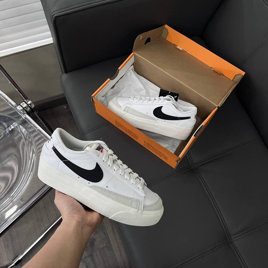 Giày Nike Blazer Low Platform 'White Black' DJ0292-101 - Ảnh 3