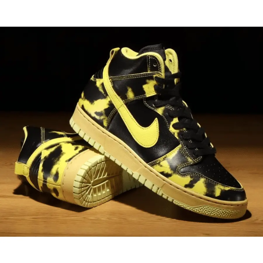 Giày Nike Dunk High 1985 SP Yellow Acid Wash DD9404-001 - Ảnh 5