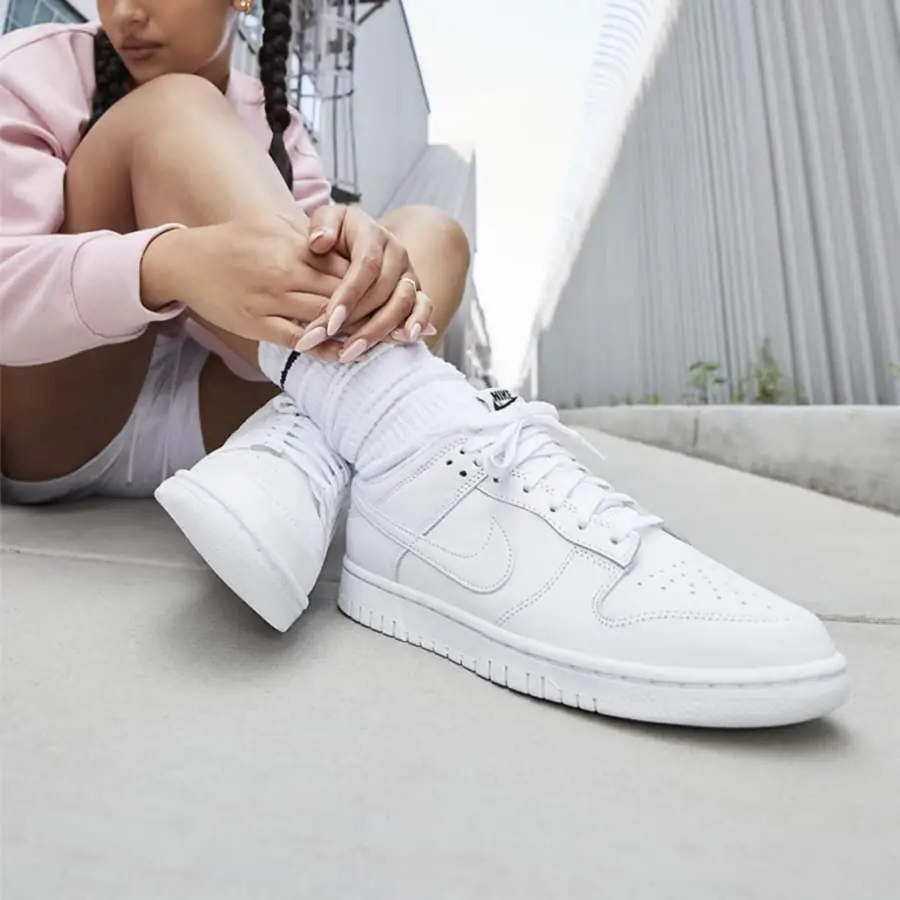 Giày Nike Wmns Dunk Low 'Triple White' DD1503-109 - Ảnh 3