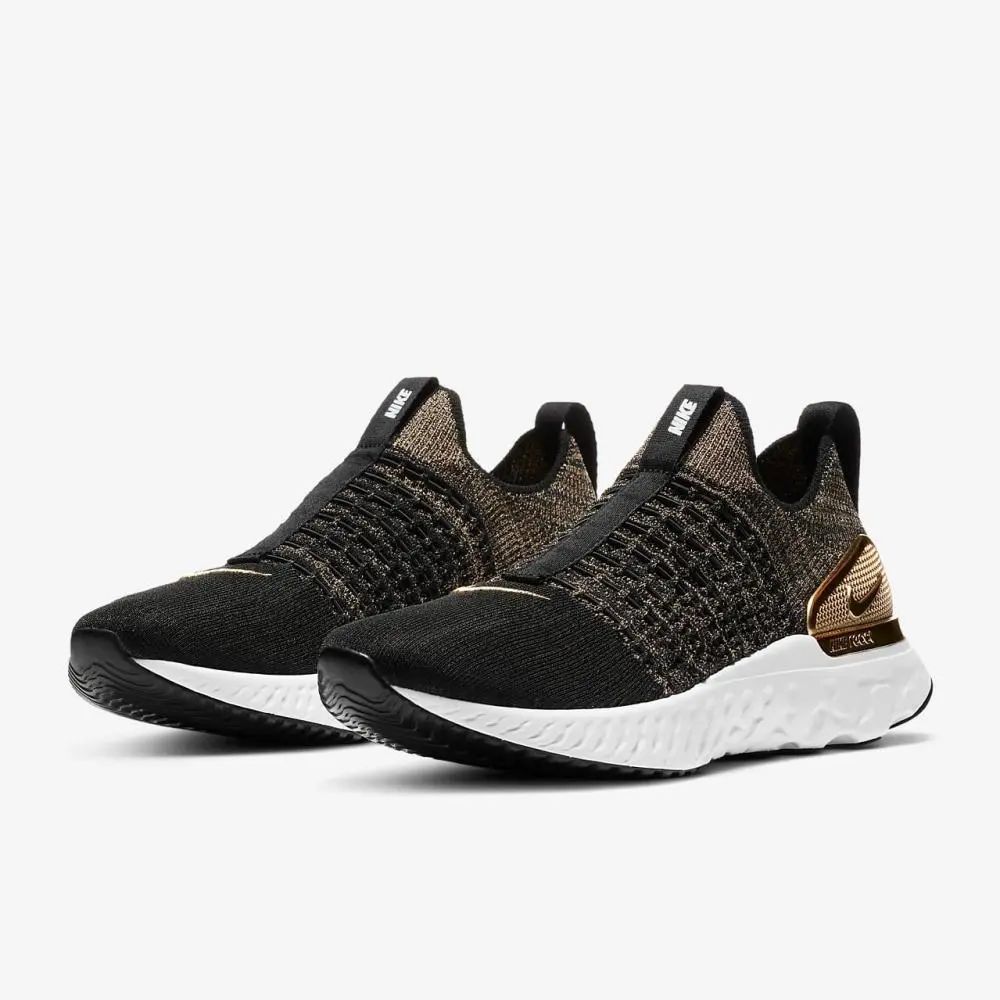 Alternative view of Giày Nike React Phantom Run Flyknit 2 Premium 'Black Metallic Gold' CZ4830-001