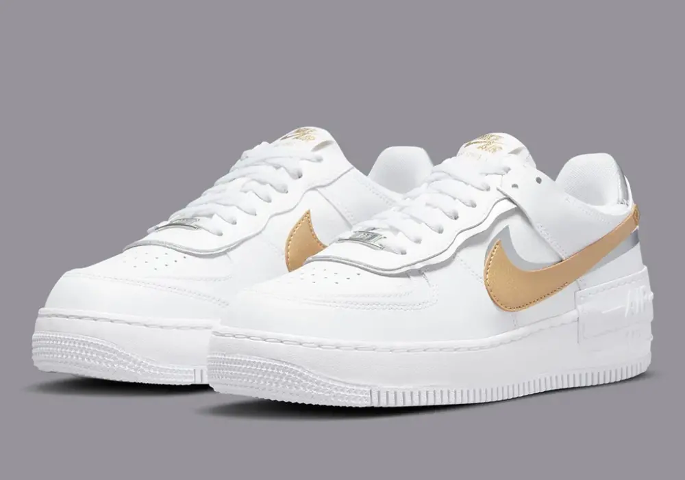 Giày Nike Wmns Air Force 1 Shadow 'White Metallic Gold' DM3064-100 - Ảnh 3