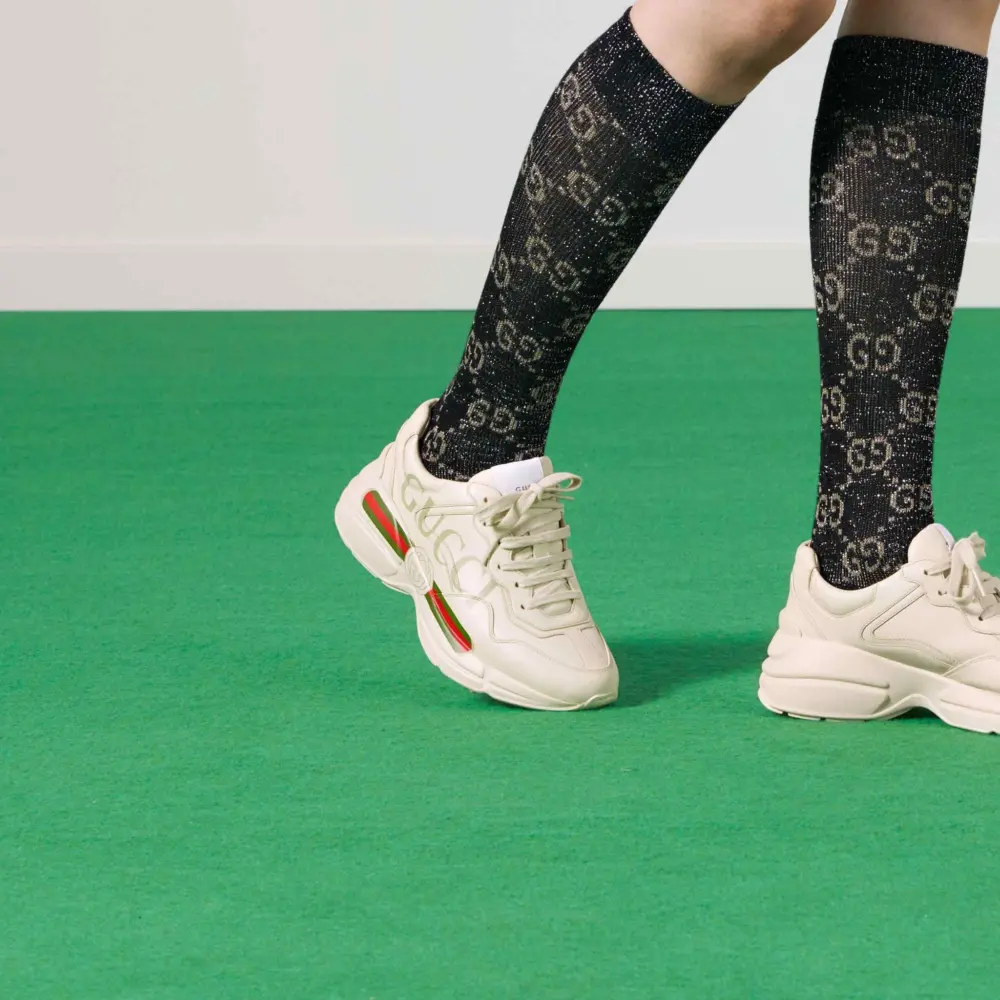 Alternative view of Giày Gucci Wmns Rhyton Leather Sneaker 'Logo' 528892-DRW00-9522