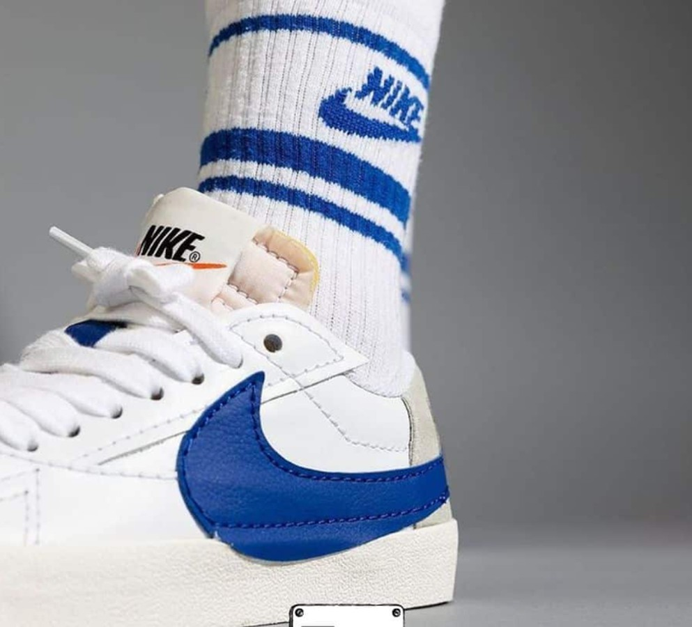 Giày Nike Blazer Low 77 Jumbo 'White Old Royal' DQ8768-100 - Ảnh 3