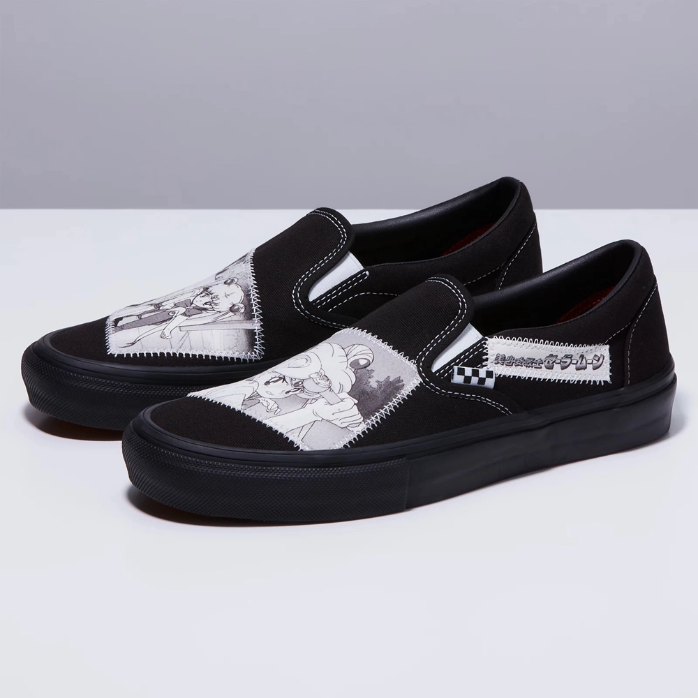 Giày Vans Slip On x Pretty Guardian Sailor Moon 'Black White' VN0A5FCAYB2 - Ảnh 4