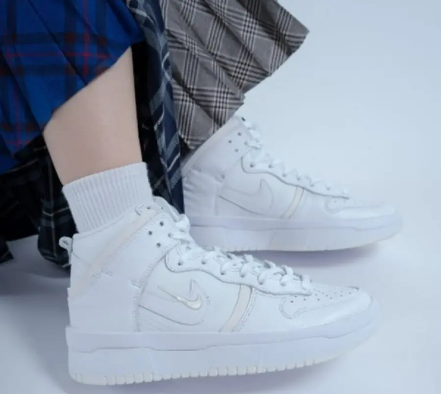 Alternative view of Giày Nike Dunk High Rebel Retro ‘Triple White’ DH3718-100