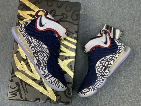 Giày Nike LeBron 17 'Cold Blue Graffiti' CT6047-400 - Ảnh 5