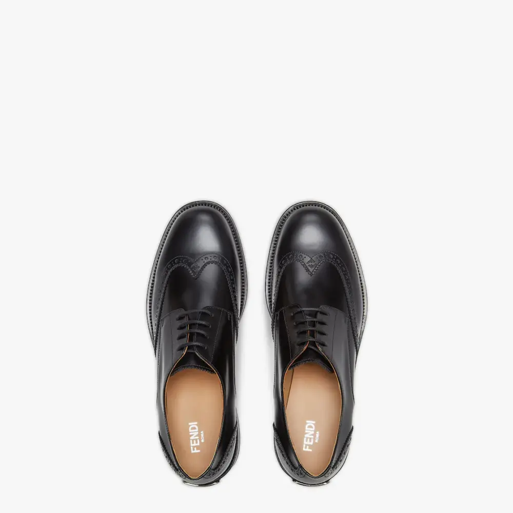 Giày Fendi Lace-Ups Leather Loafers 'Black' 7L156069FF0QA1 - Ảnh 3