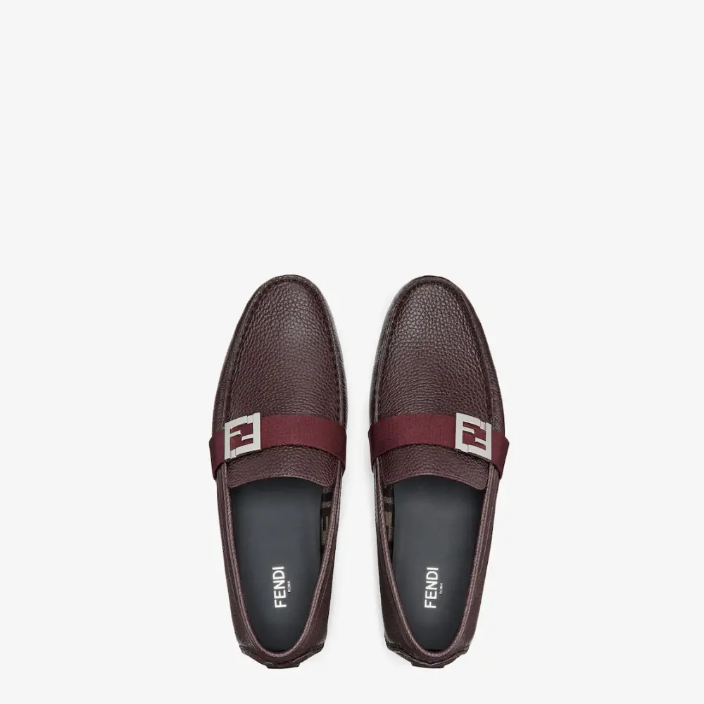 Giày Fendi Burgudy Leather Driver 'Red' 7D1295A9S8F1IBA - Ảnh 3