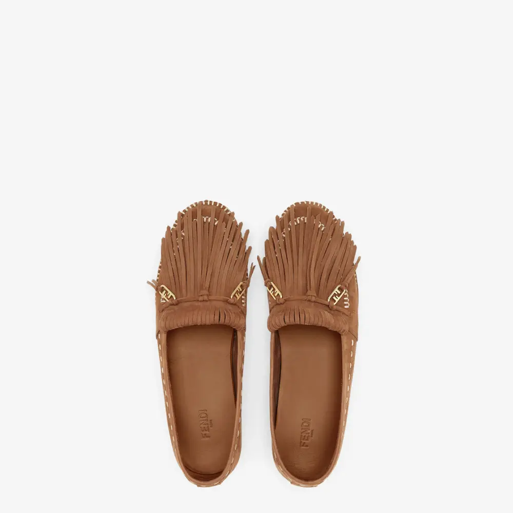 Giày Fendi Nubuck O’Lock Loafers 'Brown' 7P1589AMF2F1JIF - Ảnh 4