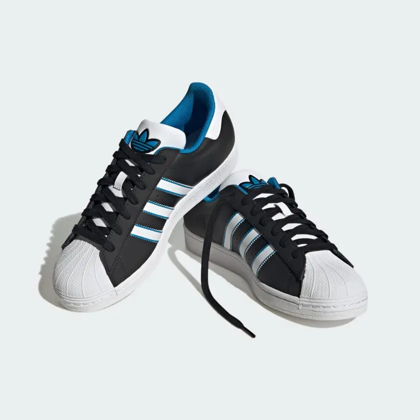 Alternative view of Giày Adidas Superstar 'Black Bright Blue'  ID4672